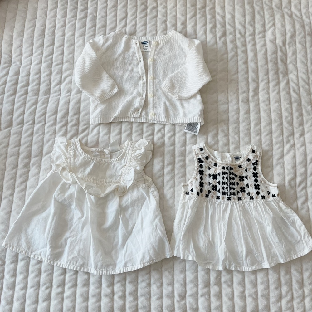 Newborn Baby White tops and cardigan Bundle